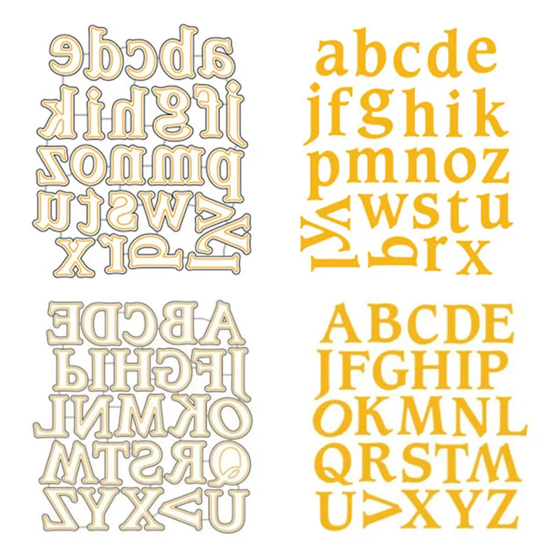 A ~ Z алфавитные буквы металлические Вырубные штампы скрапбукинг ремесло вырубки