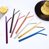 2021 multicolor drinking stainless steel straw set food grade beverages tableware kitchen outdoor supplies accessories %e2%80%8b21 5cm