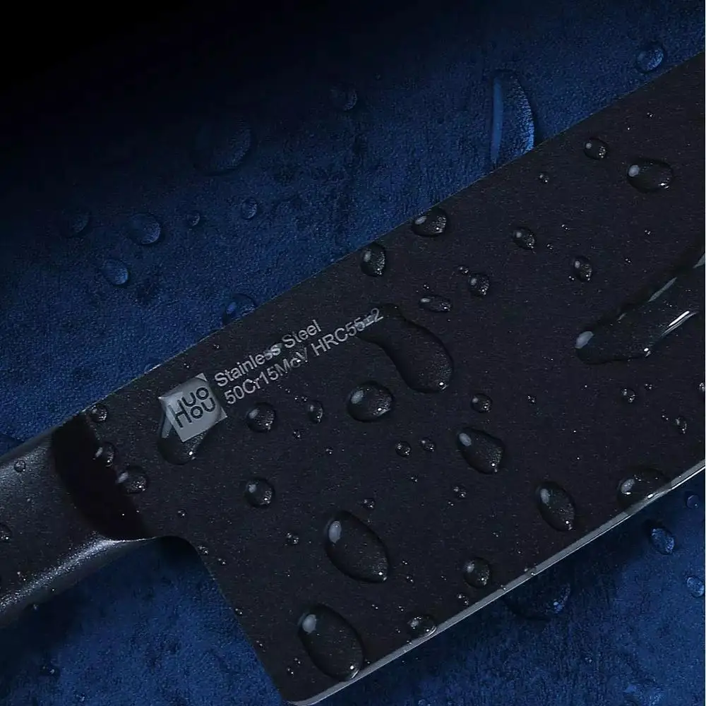 Youpin Huohou antiadherente cuchillo todo prop&oacute;sito de cocina de acero inoxidable cuchillo cortar Chef picado hueso 5 unids/set para xiaomi Cocina-5