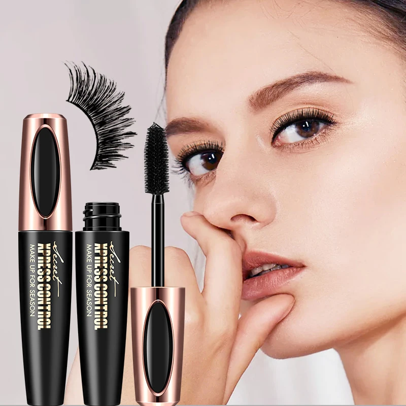 1 шт. 4D шелковое волокно тушь для ресниц Водостойкая наращивания черная Толстая