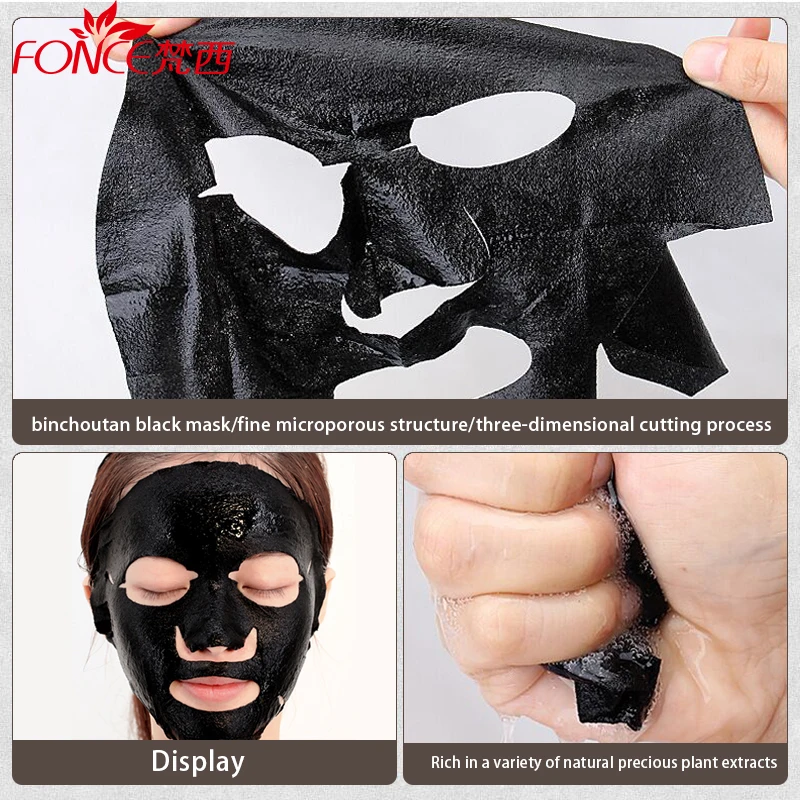 

Fonce 10pcs Carbon Whole Face Black Mask Moisturizing Remove Blackheads Depth Cleaning Anti Aging Shrink pores Facial Skin Care
