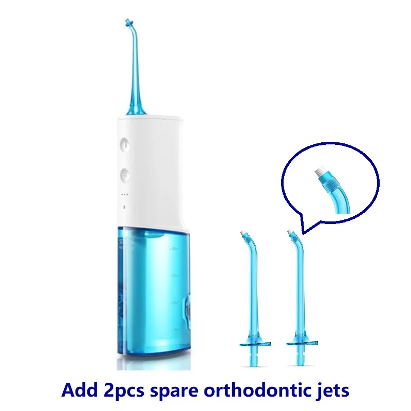 SOOCAS W3 переносная зубная Вода Flosser Электрический для Xiaomi Mijia ирригатор для полости рта перезаряжаемый водонепроницаемый очиститель для Зубочисток - Цвет: add 2 orthodontic