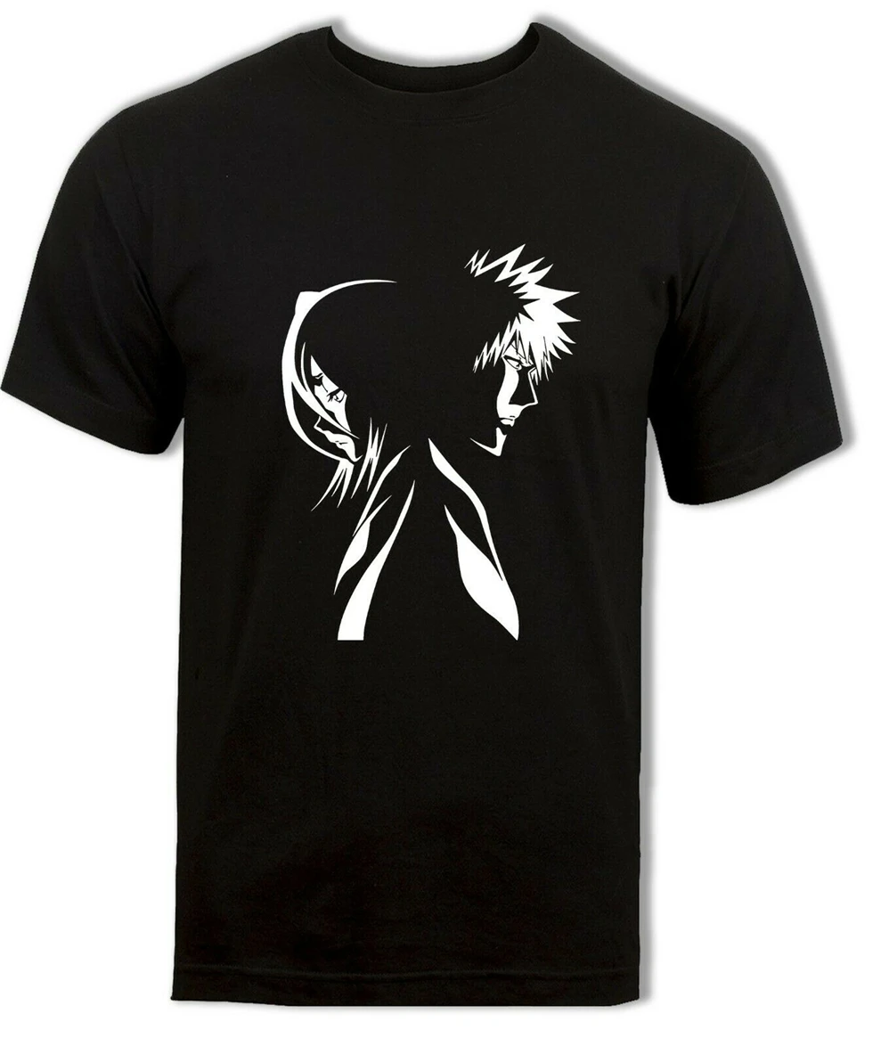 Ichigo Rukia футболка Bleach Soul Reaper Аниме Черный Белый Топ мужские женские унисекс Новые
