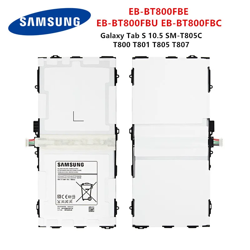SAMSUNG Оригинальный планшет EB-BT800FBE EB-BT800FBU 7900 мА/ч батарея для Samsung Galaxy Tab S 10 5 SM-T805C T800