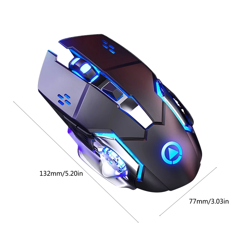 

3200DPI 6 Key Light Weight Ultra Quiet Rechargeable RGB Gaming Mouse E-sports
