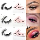 Набор 3D норковых ресниц Visofree 2 пары, пушистые ресницы 100% без жестокости, черные хлопковые Накладные ресницы с ресницами, натуральные длинные ресницы