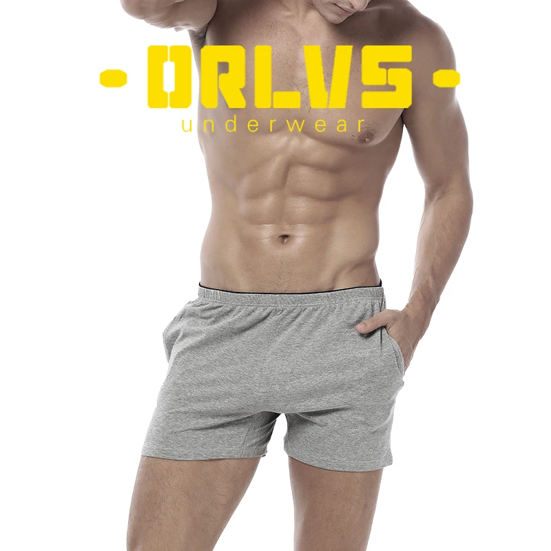 

ORLVS Comfortable Underwear Men Boxers Cotton Quick Dry Breathable Cueca Tanga Men Shorts Male Sleepwear Solid Boxers OR130