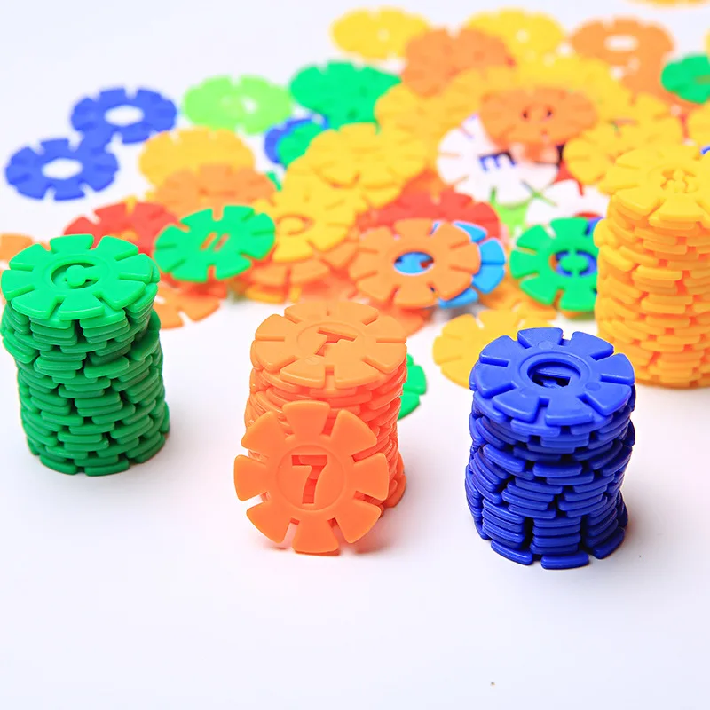 500 ⑤ упак. строительные блоки детские пластиковые ABS снежинки форма дети