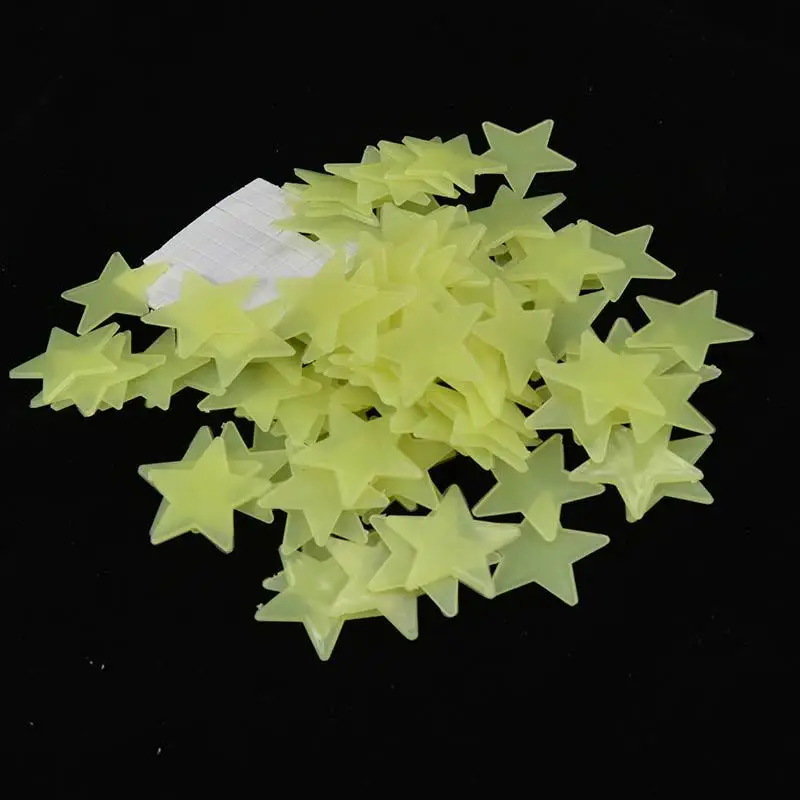 

Self Adhesive 3cm Stereo Luminous Star Wall Sticker Fluorescent Star Patch 100pcs Per Pack