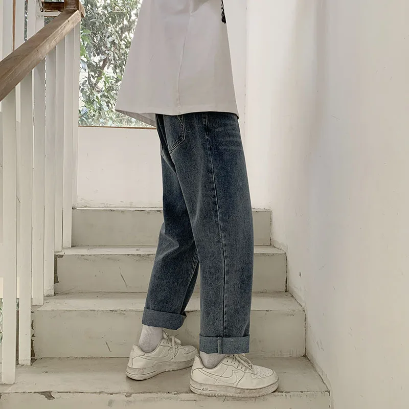 

SingleRoad Mens Jeans Men 2021 Oversized Wide Leg Korean Style Denim Pants Harajuku Japanese Streetwear Blue Baggy Jeans For Men