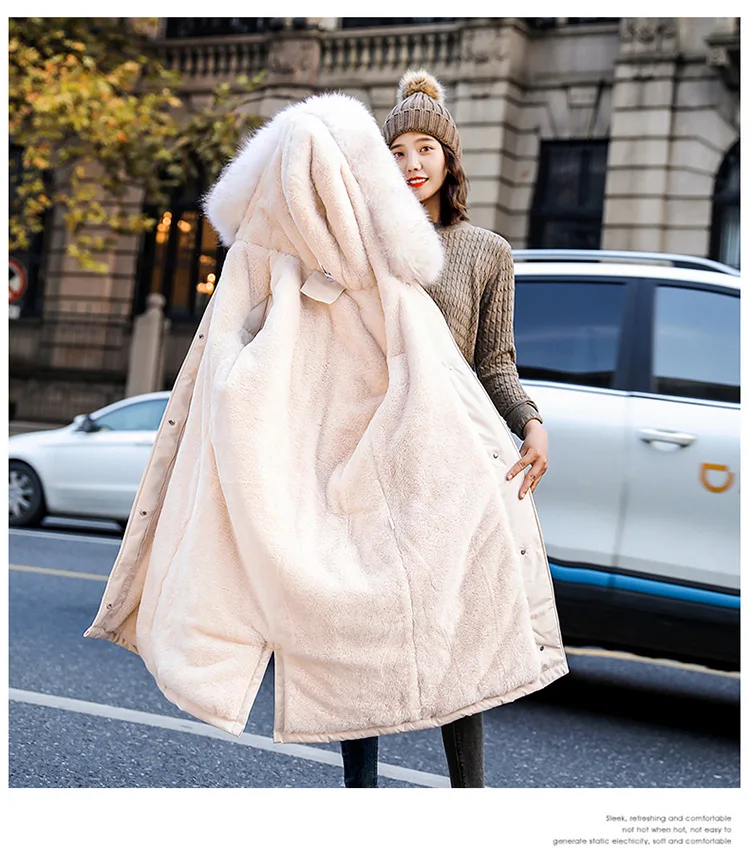 Abrigos Mujer Invierno женские парки с капюшоном, утепленное пуховое хлопковое пальто, женское длинное тонкое зимнее пальто с меховым воротником для женщин