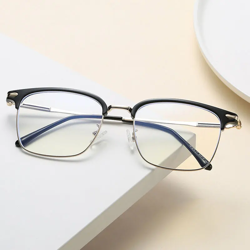 

Новые Модные металлические плоские зеркальные простые деловые трендовые классические очки могут быть оснащены оправой для очков для близо...