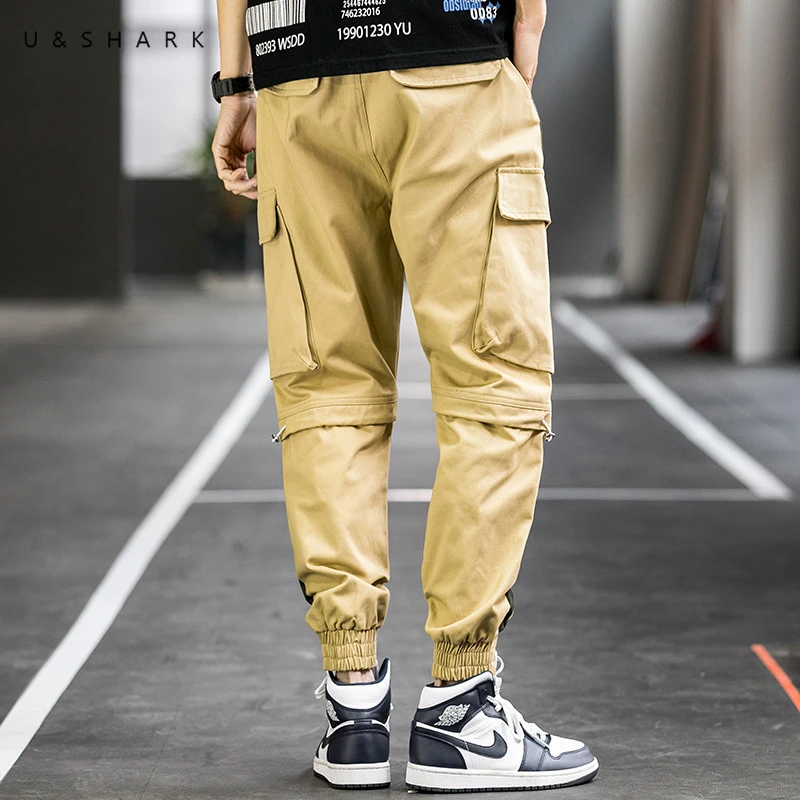 U & SHARK/Новое поступление мужские Модные брюки карго с несколькими карманами