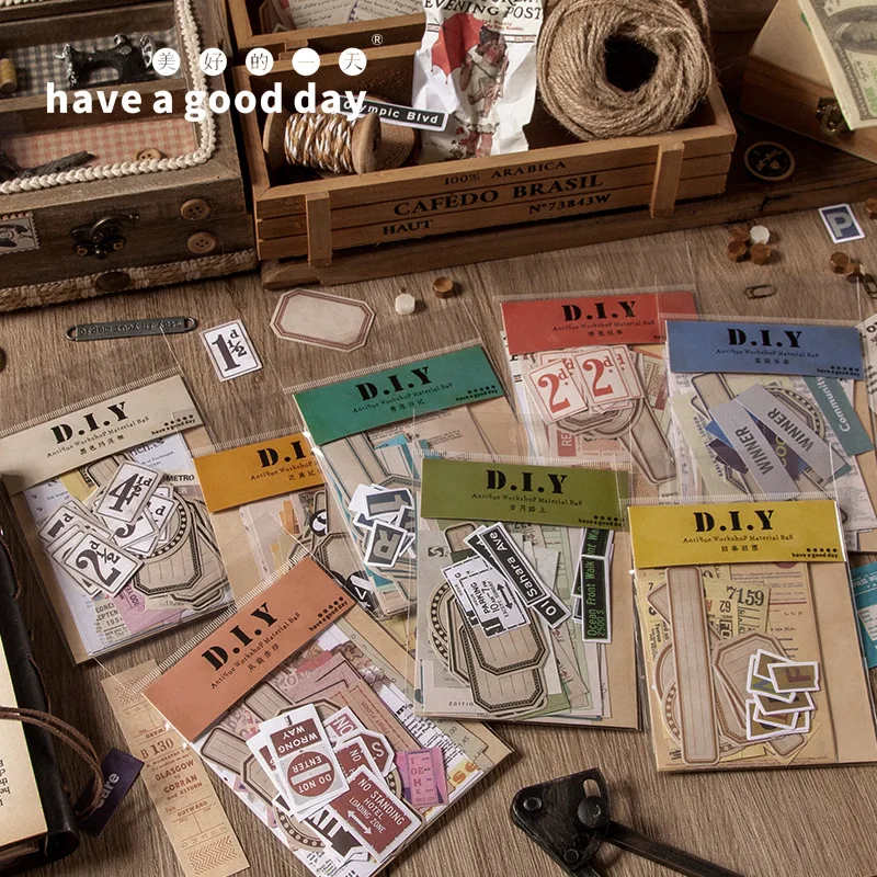 

20set/lot Memo Pads Sticky Notes Antique Handicraft Workshop paper Junk Journal Scrapbooking Stickers Office School stationery