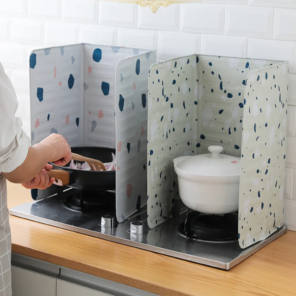 

Kitchen Gadgets Oil Splatter Screens Aluminium Foil Plate Gas Stove Splash Proof Baffle Home Kitchen Cooking Tool Cocina Cozinha