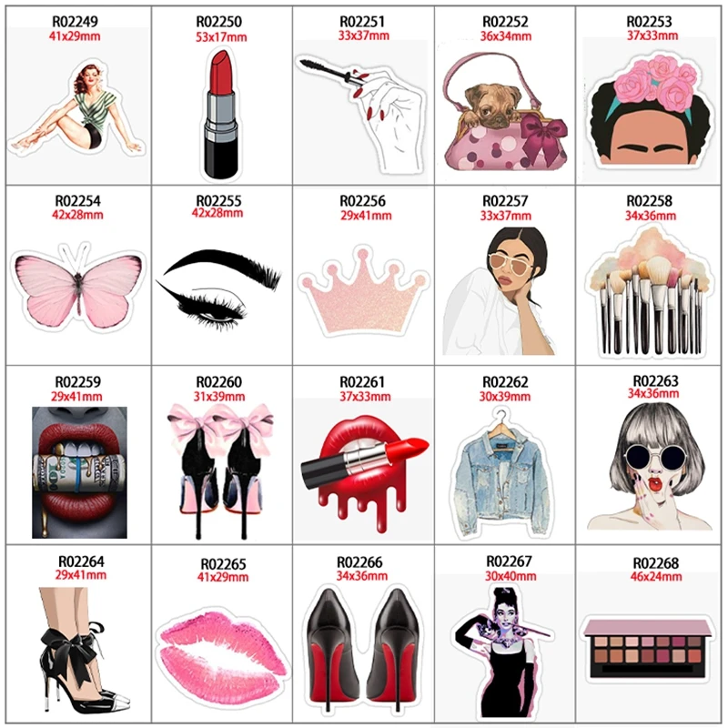 

Make Up Fashion Printed Flatback Planar Resin 30pcs/lot Accessories Phone Case Handamde Earring Decor Material R0224 R0225 R0226