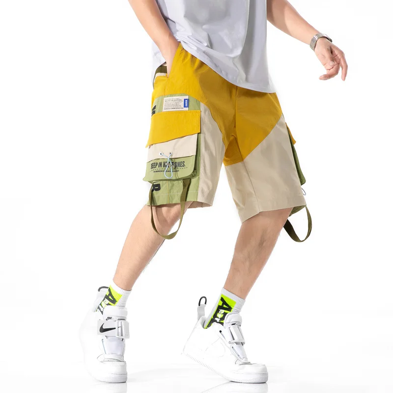 

Men's Short Hip Hop Shorts Streetwear Mens Elastic Waist Joggers Shorts Male 2020 Summer New Big Pockets Shorts Dropshipping
