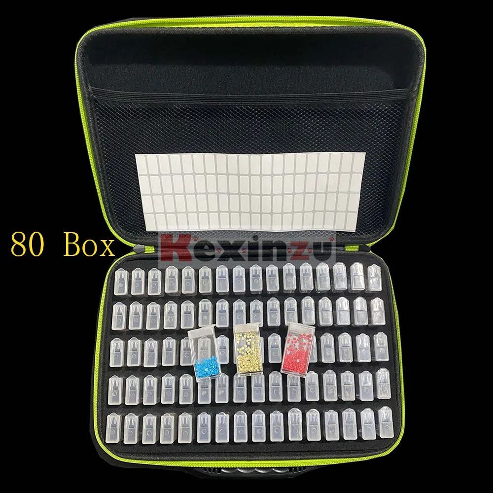 

7 Colors 20/40/80 Box Diamond Painting Cross Stitch Accessories Tool Box Container Diamond Storage Bag Case Embroidery Mosaic