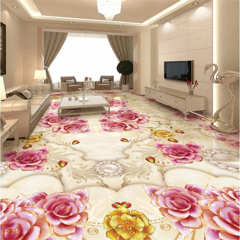 Wellyu пользовательские украшения для пола 3D обои мраморная плитка рельефный