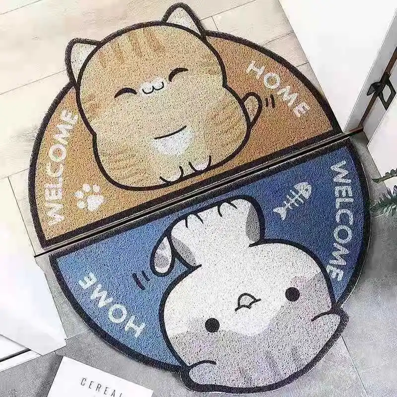 semicircle cartoon animals pvc carpets doormats rugs for home bathroom living room entrance door floor stair hallway non slip free global shipping