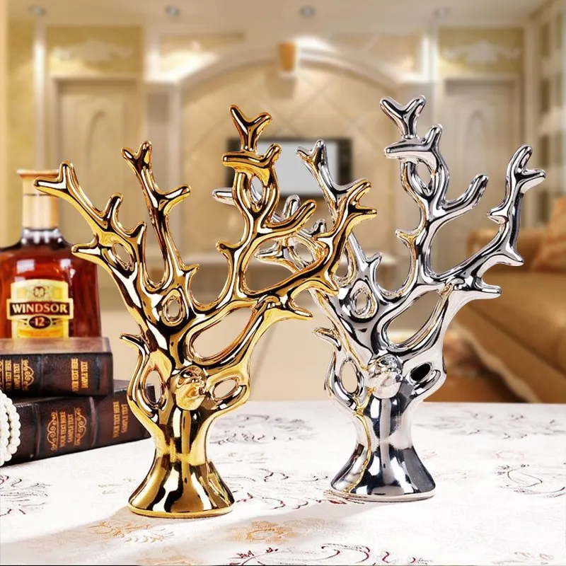 

Modern Ceramic Animal Ornament Swan Chicken Tree Figurines Decoration Home Livingroom TV Cabinet Furnishing Crafts Wedding Gifts
