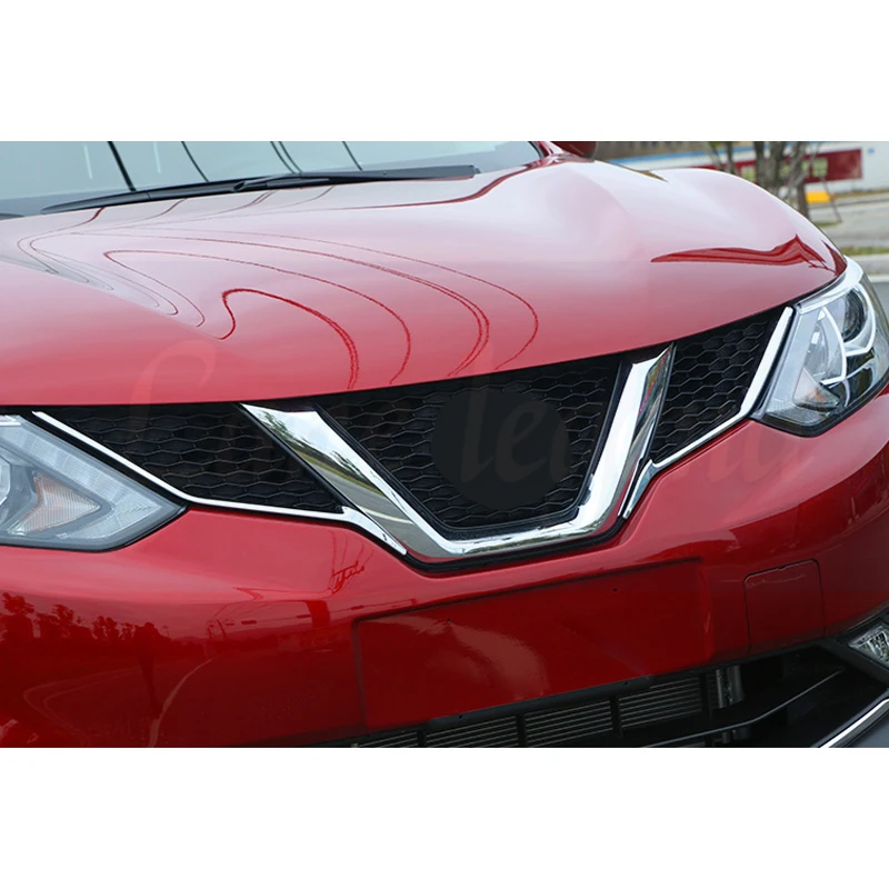 

Fit For Nissan Qashqai 2014 2015 2016 2017 Chrome Front Mesh Grille Grill Head Light Cover Trim Insert Styling Molding Garnish