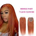 P427 350 # Ombre Цветные кружевные прямые пряди с застежкой, предварительно выщипанные с ребенком волосы, человеческие волосы 4x1 T, кружевная застежка