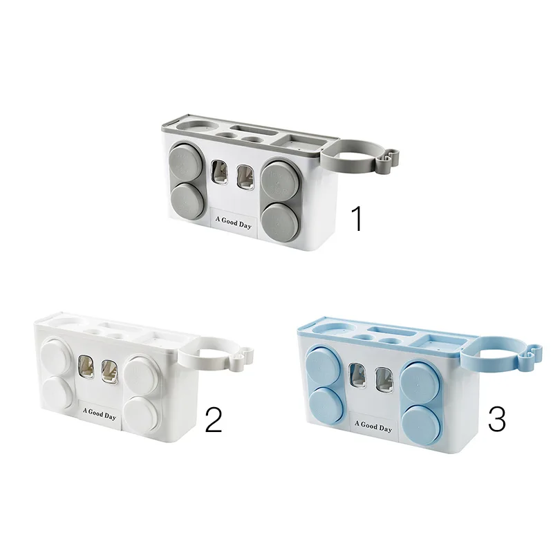 YIWUMART Automatic Toothpaste Squeezer Kit Wall-mount Multifunctional Toothbrush Cups Dispenser Set Storage Rack | Дом и сад