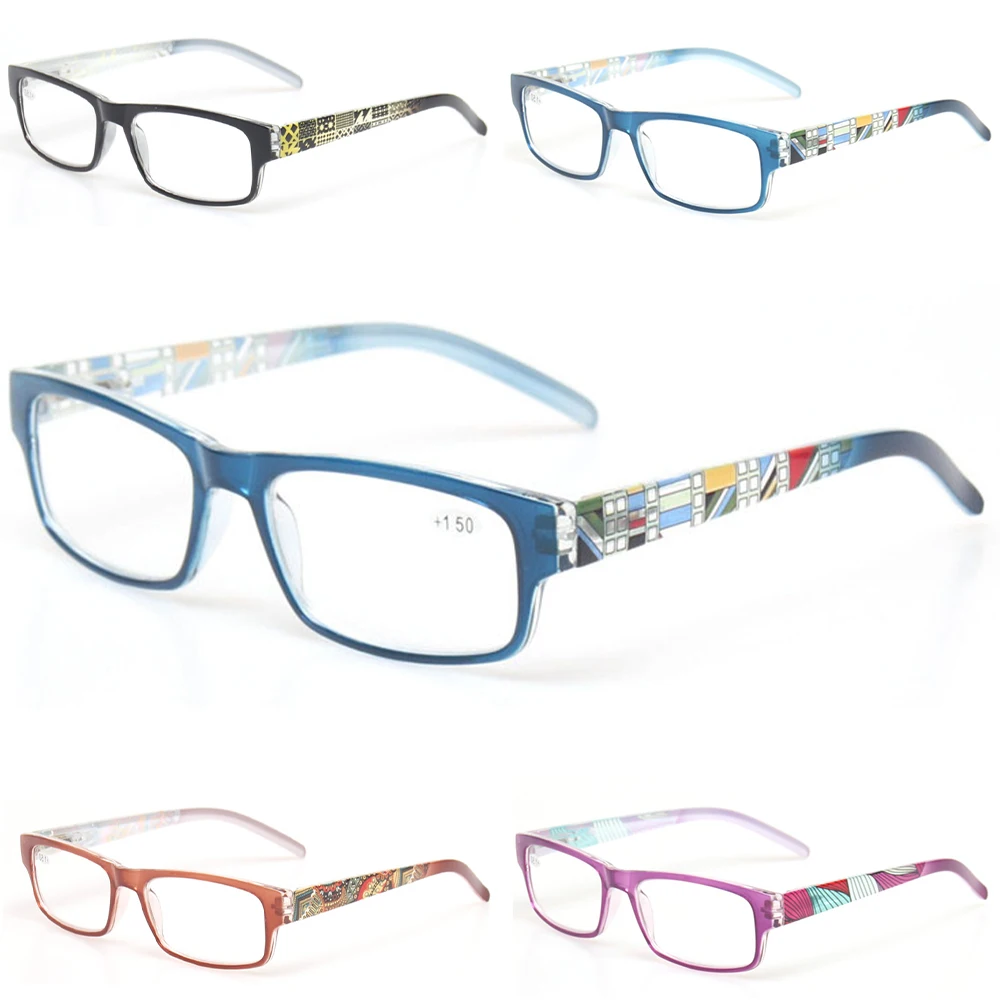 

Boncamor Reading Glasses Spring Hinge Men and Women Readers Fashion Printing Decorative Eyeglasses Diopter 0-600