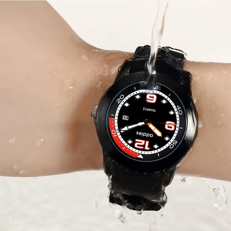 

Fashion men watches Quartz Watch Business Watch for men originality Men's black Luminous waterproof watch silica gel WristWatch