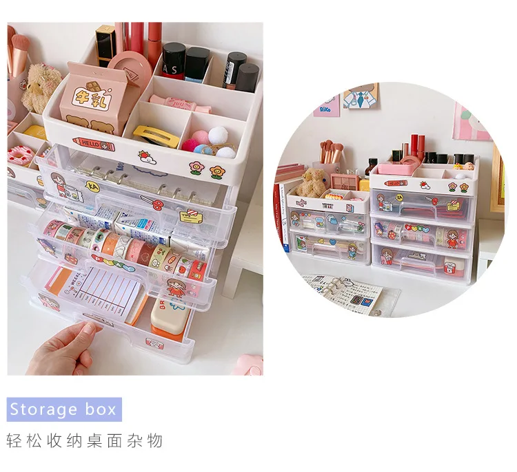 

Jewelry Container Make Up Case Makeup Brush Holder Organizers Box Makeup Organizer Drawers Plastic Cosmetic Storage Box Rack