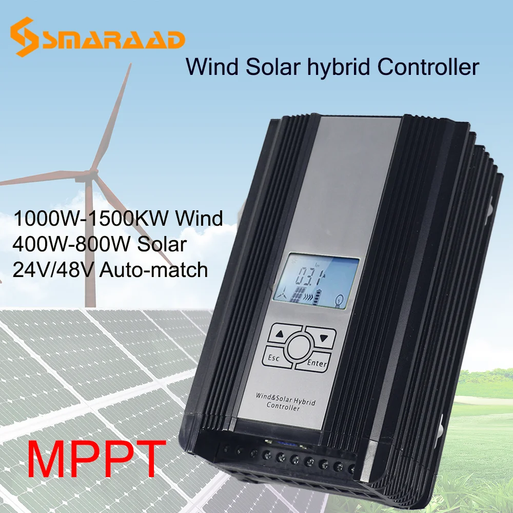 

Высокое качество 1000 Вт 1500 Вт ветер 200W-1500W Солнечный MPPT гибридный контроллер заряда 24V/48V автоматический сброс нагрузки вставляется с ЖК-диспл...