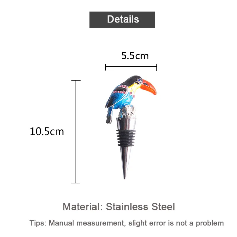 Креативный чехол в форме попугая для красного вина из нержавеющей стали с