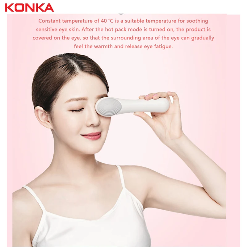 安い 康佳アイマッサージで 3 モードアイス暖かいとサイクル 1400 2600mah のミニ Usb 充電マッサージのための Led スクリーンホットマッサージ抗しわ