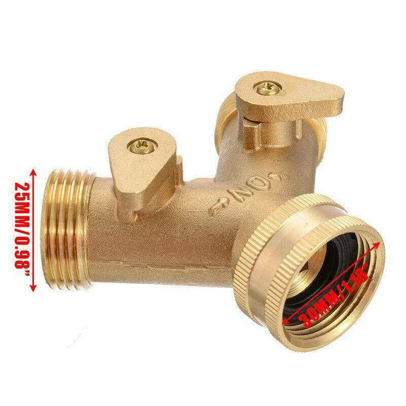 Высококачественный латунный 3/4 дюйма 2-ходовой двойной садовый шланг для