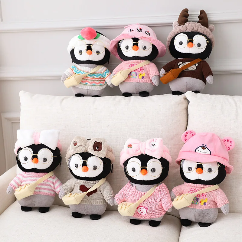 

30cm 3D Cartoon Penguin Cosplay Dress Up Plush Toys Stuffed Cute Animal Dolls Soft Plushie Pillow for Kids Girls Birthday Gift