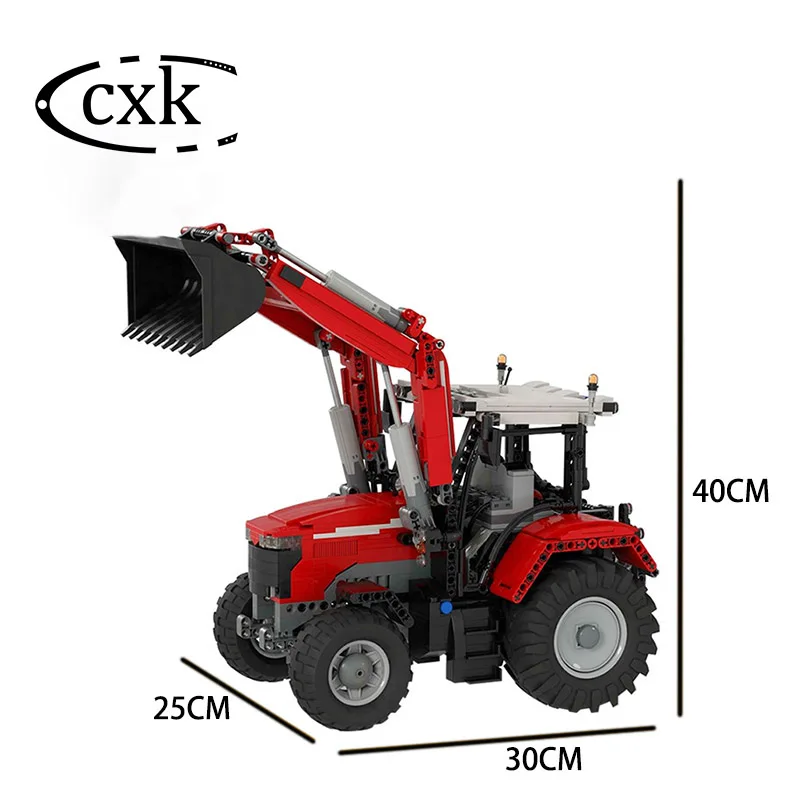 

High-tech Engineering Vehicle RC Messi Ferguson 7700S Front Loader MOC-42331 Excavator Model Building Blocks Bricks DIY Toy Kids