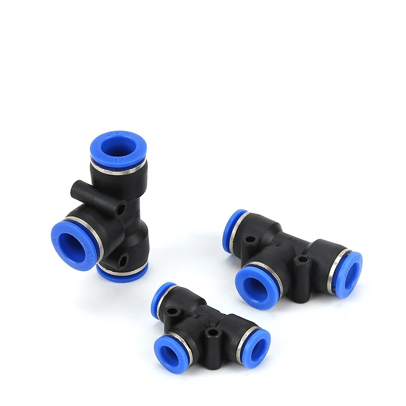 4mm 6mm 8mm 10mm 12mm 14mm 16mm Hose Tube Equal Union Tee Type One Touch Air Pneumatic Push In Pipe Fitting Quick Connector |