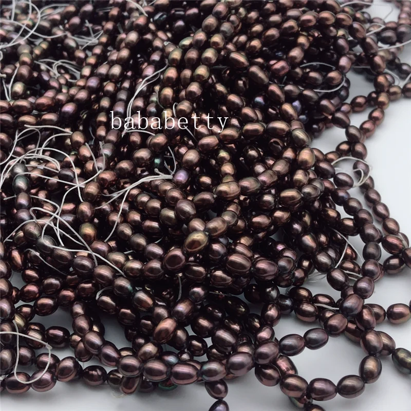 Оптовая продажа 2 шт. AAA 5-6 мм натуральный зернистый шоколад пресноводный жемчуг