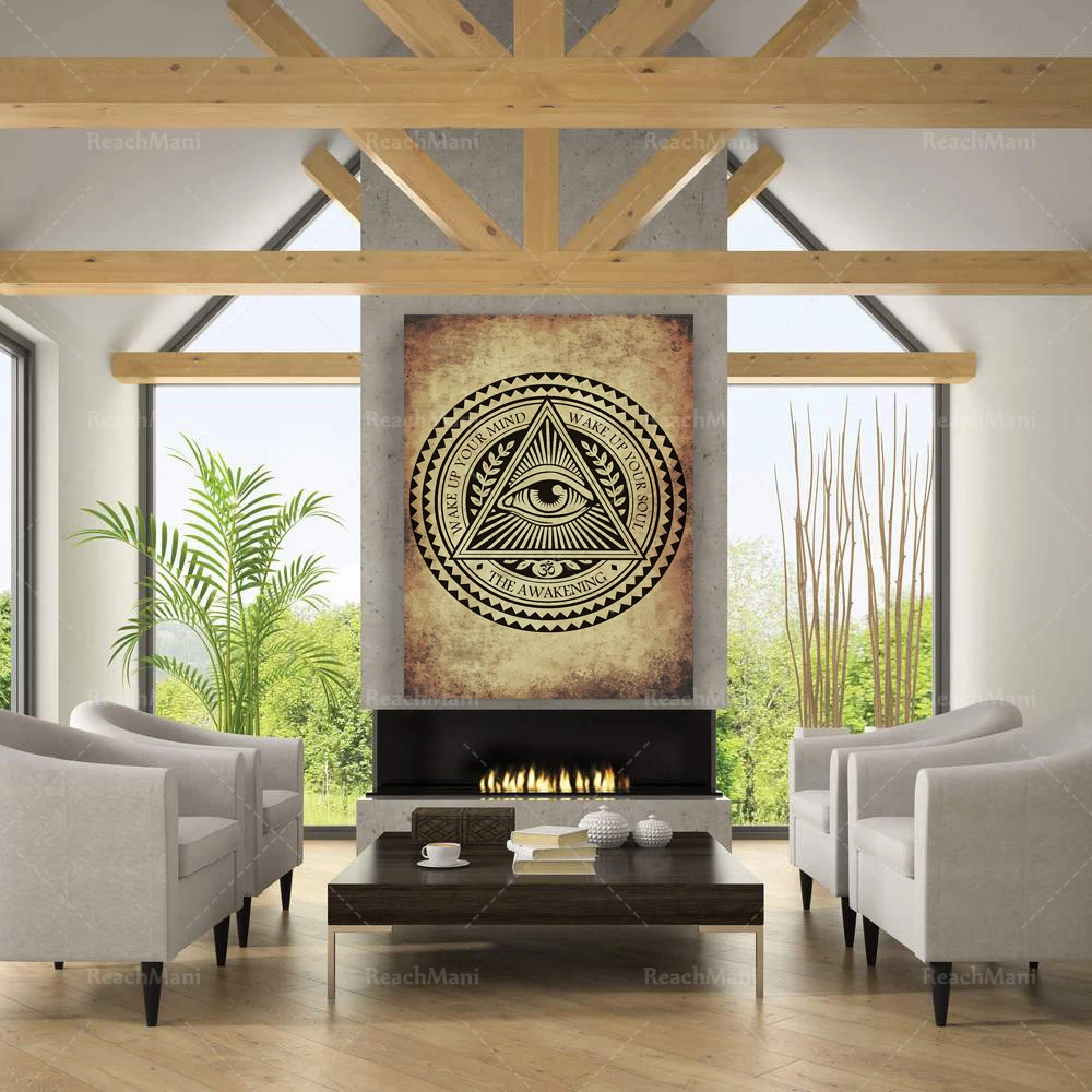 Оккультистический постер с надписью All See Eye подсветкой готическое украшение