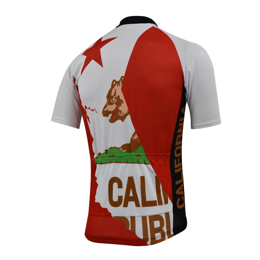 Велосипедная майка Калифорнийской Республики красно Белая Летняя велосипедная