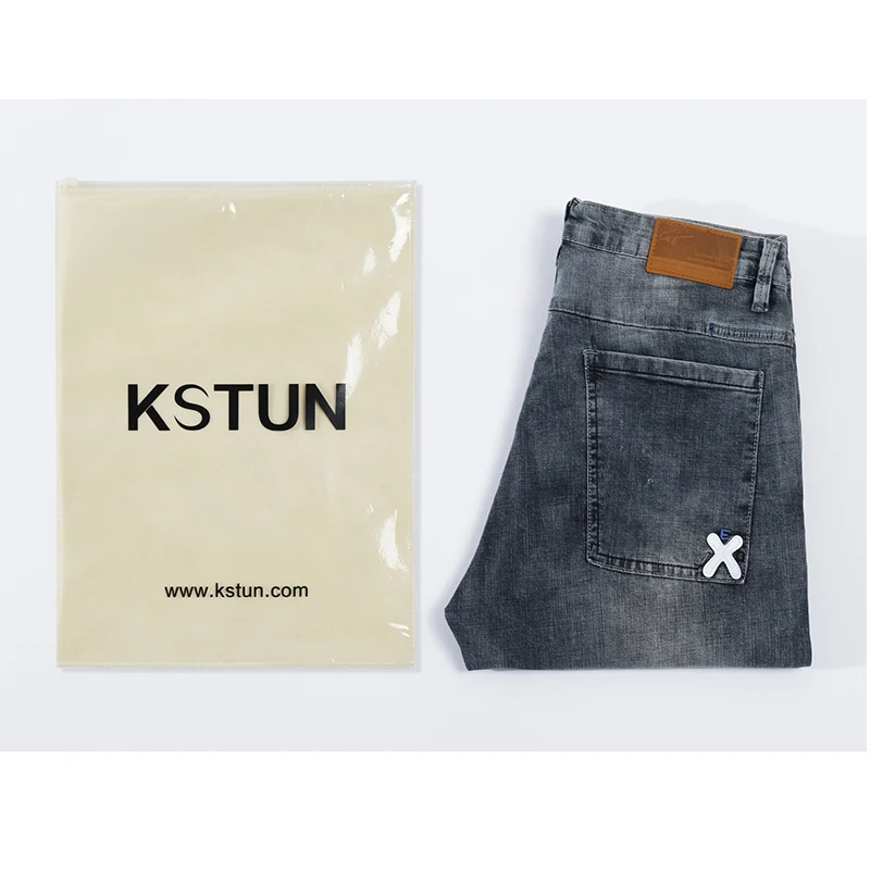 Рваные джинсы для мужчин серые эластичные уличные облегающие ультратонкие