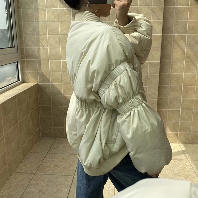 TWOTWINSTYLE повседневное женское хлопковое пальто с рюшами стоячий воротник фонарь