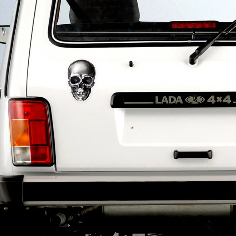 

Bright Skull Car Sticker Vinyl Auto Accessories Car Window Car Styling Decal PVC 14cmx10cm Cover Scratches Waterproof