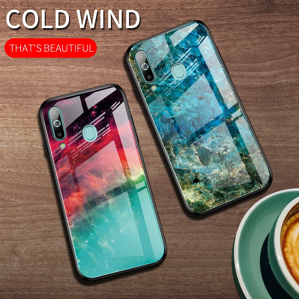 Marble Color Tempered Glass Case For Samsung Galaxy Note 10 Plus 9 A70 A50 A40 A60 A30 A20 A10 Silicone Phone Bumper |