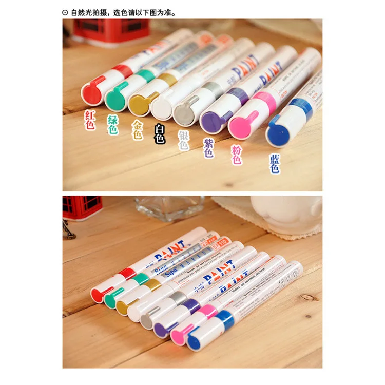 Аутентичная ручка для краски 12-color 3 мм покрышка Металлическая черная карточка