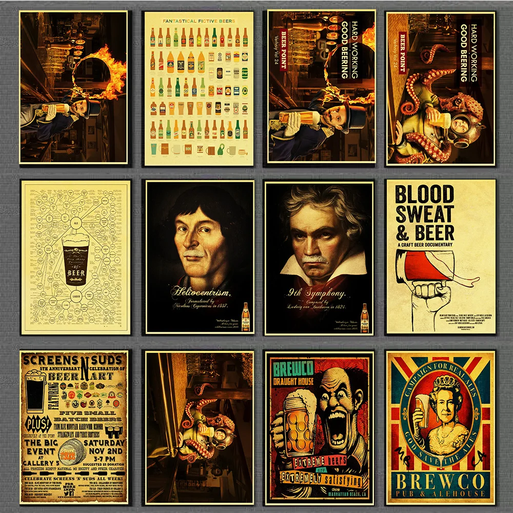 Пиво и веселье мужской плакат художественная живопись Бар Паб Клуб декоративные