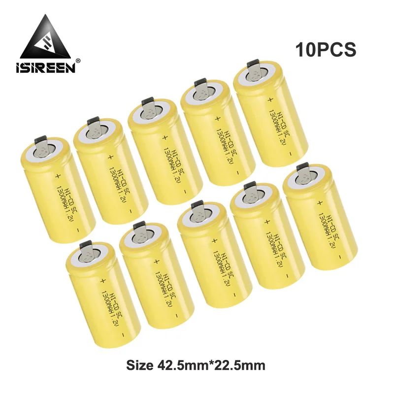 Аккумуляторные батареи SC Ni CD 1 2 в 1300 мАч Subc DIY 7 9 6 12 В 18 аккумулятор