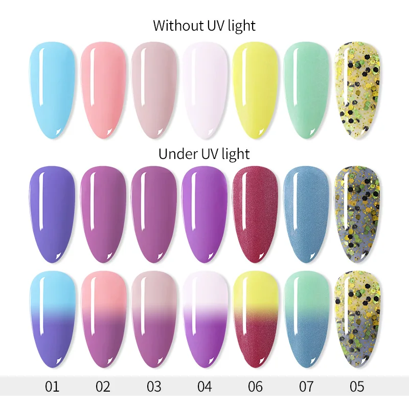 

NICOLE DIARY Thermal Nail Polish Temperature Color Changing Nail Polish Shiny Sequines Nail Art Varnish DIY Nail Art Decoration