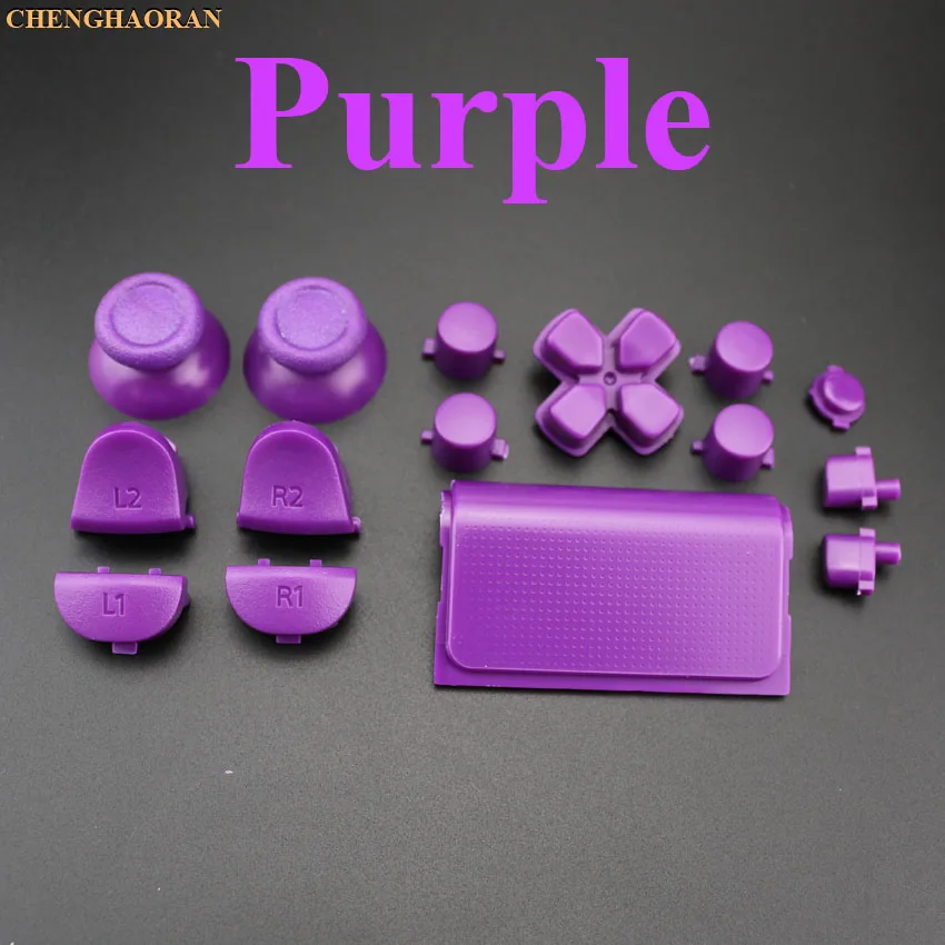 J Purple 1 Набор торцевых головок 17 Цвета Thumbsticks R2 L2 R1 L1 пусковых кнопок Mod Kit для Playstation Dualshock 4 PS4 2,0 DS4 010 011 1200 контроллер - Цвет: J Purple
